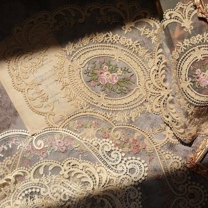 ヴィンテージイギリス風レース刺繍撮影用背景布
