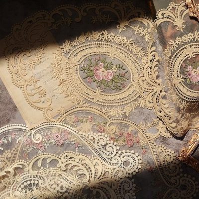 ヴィンテージイギリス風レース刺繍撮影用背景布