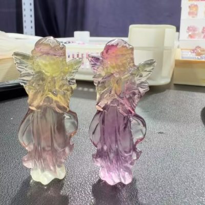 天然フロライート彫刻天使ちゃん