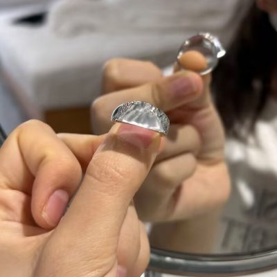 水沫玉指輪 銀メッキ