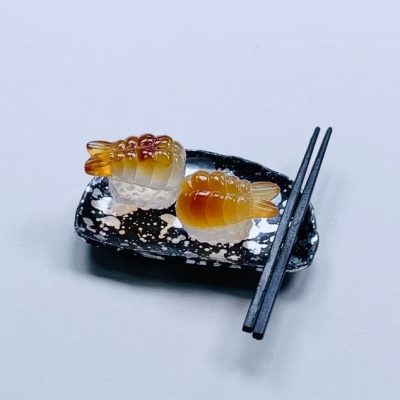 天然メノウ 甘えびお寿司パーツ