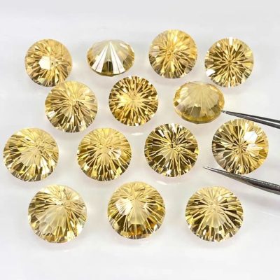 天然の高品質シトリン 花火切り 6mm/12mm
